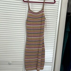 Olive & Oak crochet dress - tan/orange stripe
